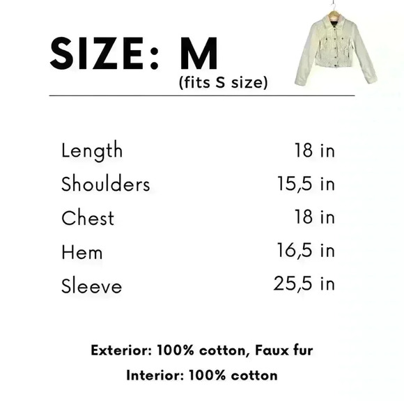 American Eagle  Corduroy Jacket Size M (fits S) Sherpa Collar Cuffs Southwestern - Picture 14 of 16